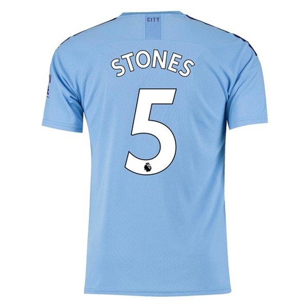 Camiseta Manchester City NO.5 Stones Replica Primera Ropa 2019/20 Azul